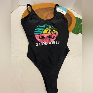 Pat Pat Good Vibes Flamingo Print NWT Swimsuit Sz:M
